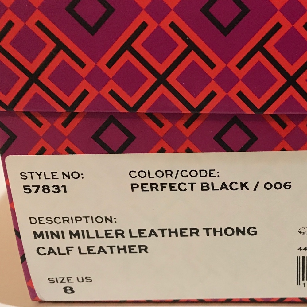 NIB Tory Burch Mini Miller Leather Thong - Perfect Black, Size 8 - Picture 11 of 11
